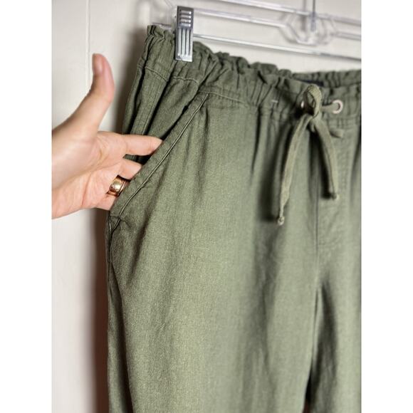 Sanctuary Linen Blend Pull On Jogger Pants Olive Green Pockets Size Medium - Picture 6 of 12